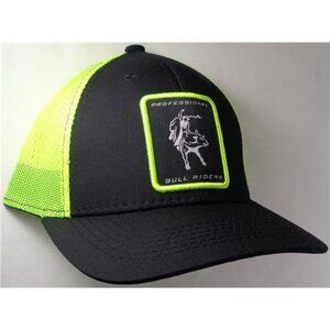 Rodeo Western Hat Licensed Professional Bull Riders PBR Black Neon Yellow Mesh